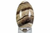 Swirling Polished Chocolate Calcite Egg - Pakistan #365815-1
